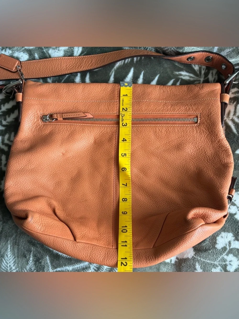 Coach Pebbled Leather Crossbody Bag in Orange